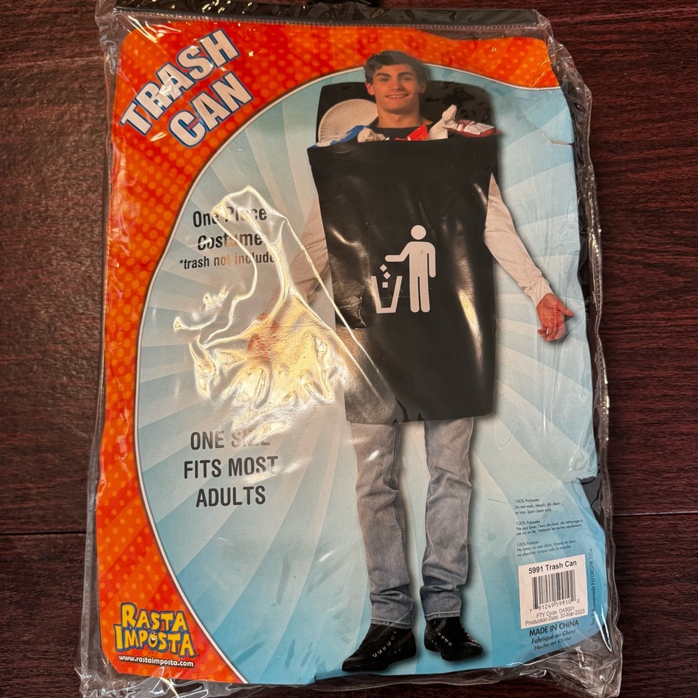 Black Trash Can Costume for Men